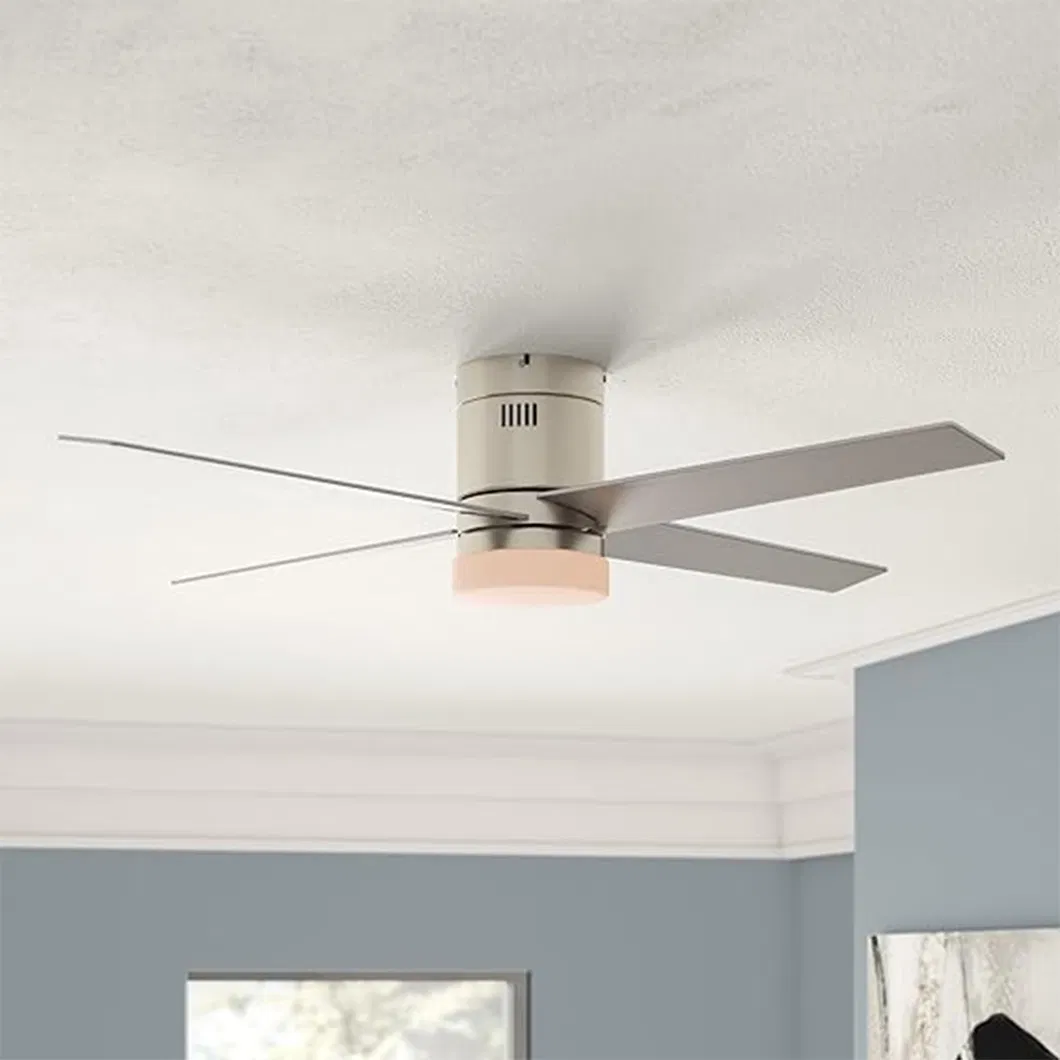 Modern LED Fan Lighting Remote Control Copper Motor Silver Ceiling Fan with Light