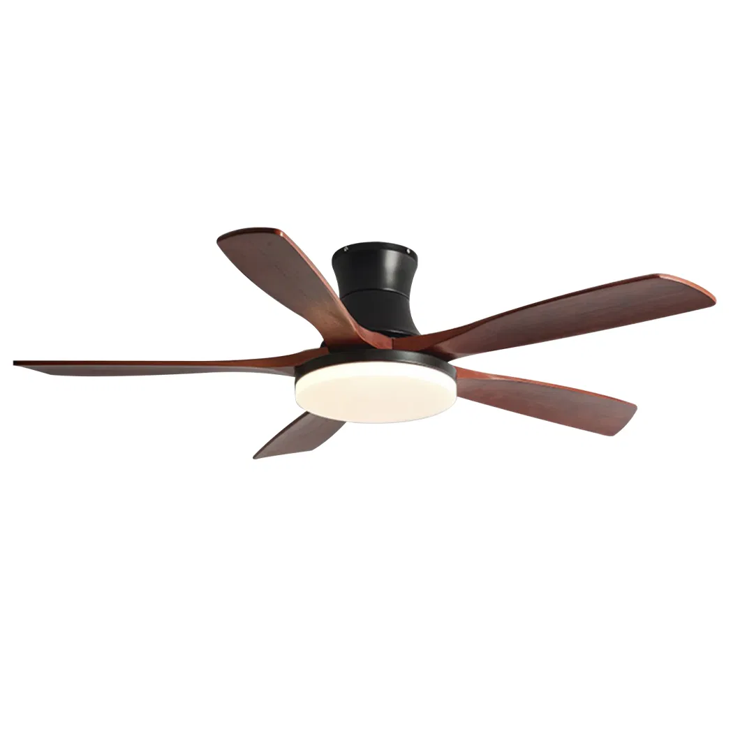 Solid Wood Blades Remote Control 3 Color Ceiling Fan with LED Light