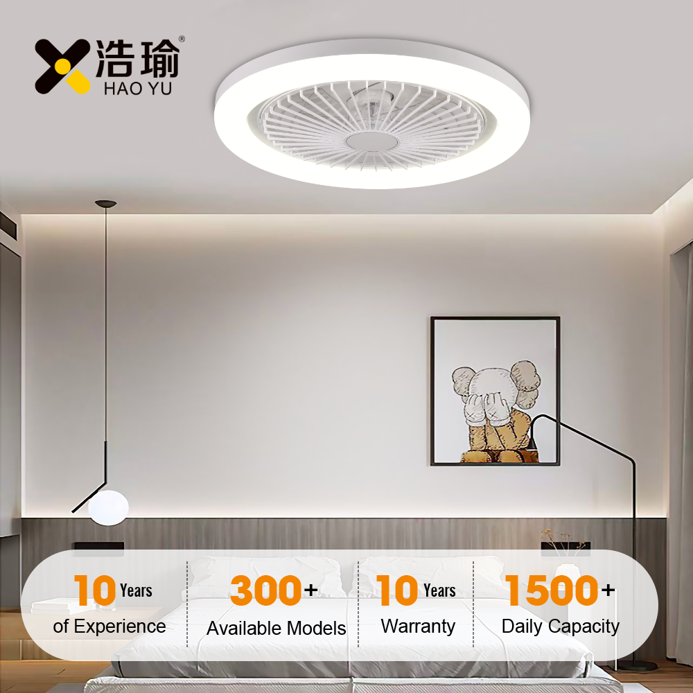 #9187 Factory OEM 500mm Silent DC Motor Ceiling Fan Light with Remote Control 36W*2 LED Light Source 10-Year Warranty Bedroom