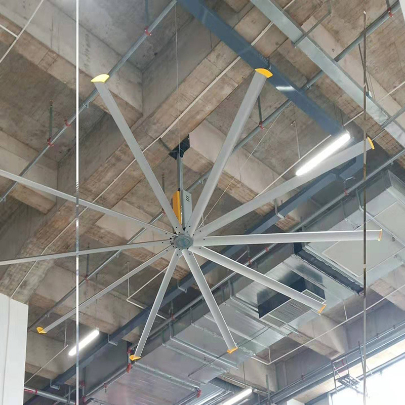 14FT Hvls Ceiling Fan with Aluminum Blades Energy Efficient Low Noise for Factory Warehouse Ventilation Custom OEM