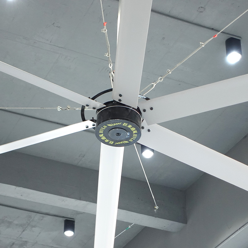 Industrial HVLS Ceiling Fan 10-13ft 6 Blades Pmsm Motor Low Noise High Efficiency For Warehouse &amp; Commercial Use