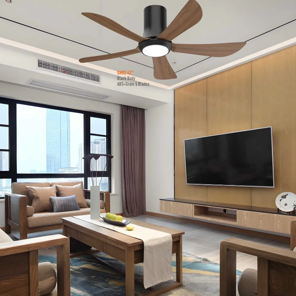 Light or Without Light Cheap Price Modern Solid Wood ABS Plywood 52 Inch Silent Ceiling Fan