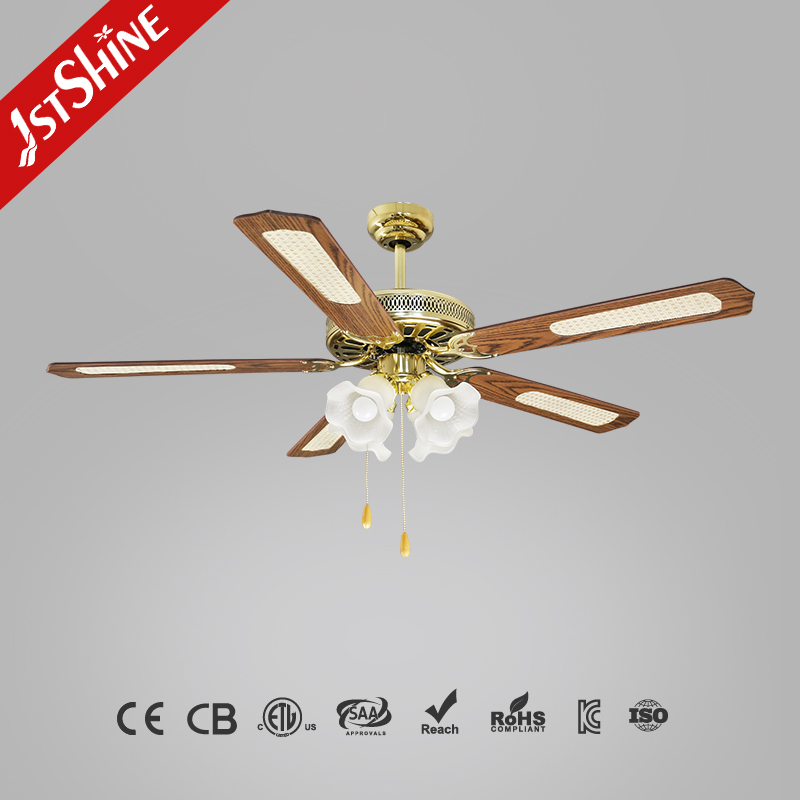 1stshine Ceiling Fan 100% Copper Motor for Hotel 52 Inches Mdf Blade Fancy Decorative AC Lower Floor Ceiling Fan