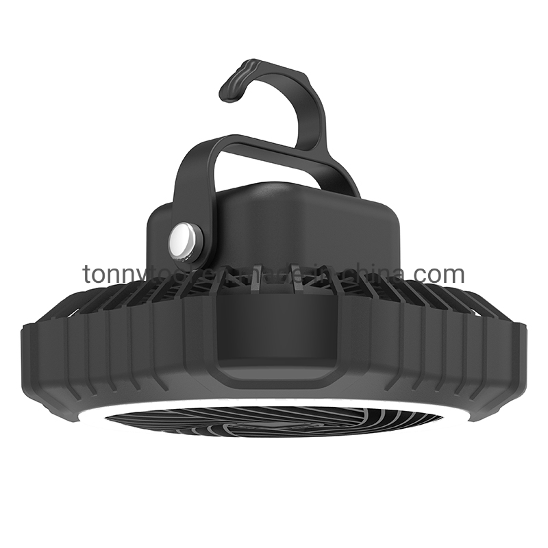 Rechargeable Mini Table Ceiling Outdoor Battery Powered Hanging Fan for Traveling Camping Tent with LED Light