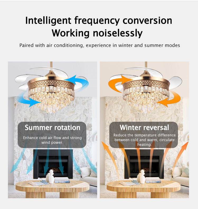 Y120 Luxury Bedroom Crystal Chandelier Ceiling Led Fan Light Luxury Ceiling Fan Led with Light Chandelier Ceiling Light and Fan