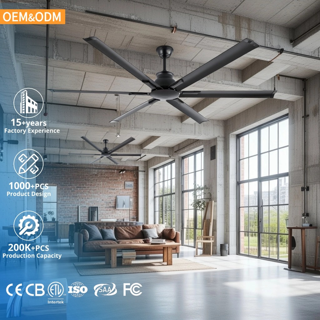 Powerful Factory 72Inch Big Fan Aluminum Blades Modern Warehouse Industrial Ceiling Fan with Remote Control
