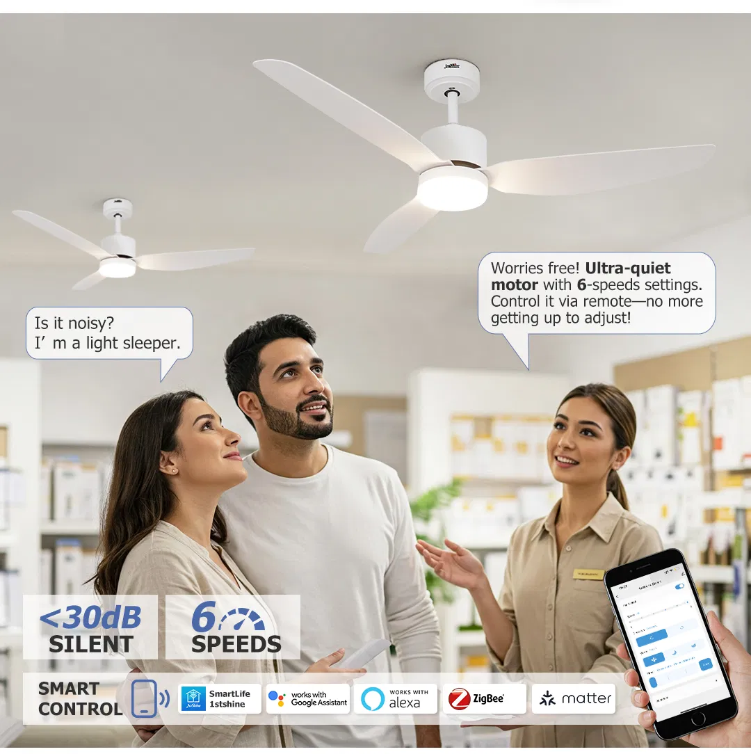Smart Remote Control LED Ceiling Fan with Light Detail 3