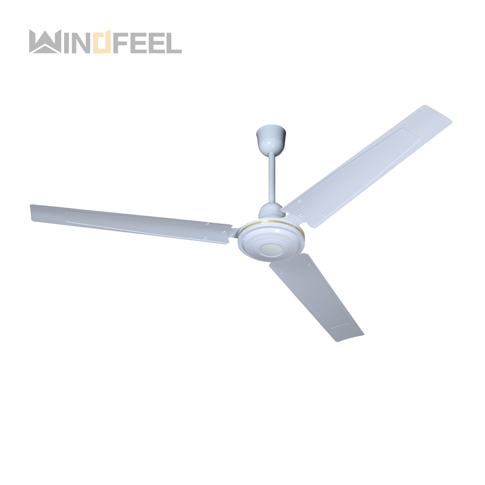 Mechanical Remote Control 3 Metal Blade Brown White Color Modern aluminium ceiling fan without lights