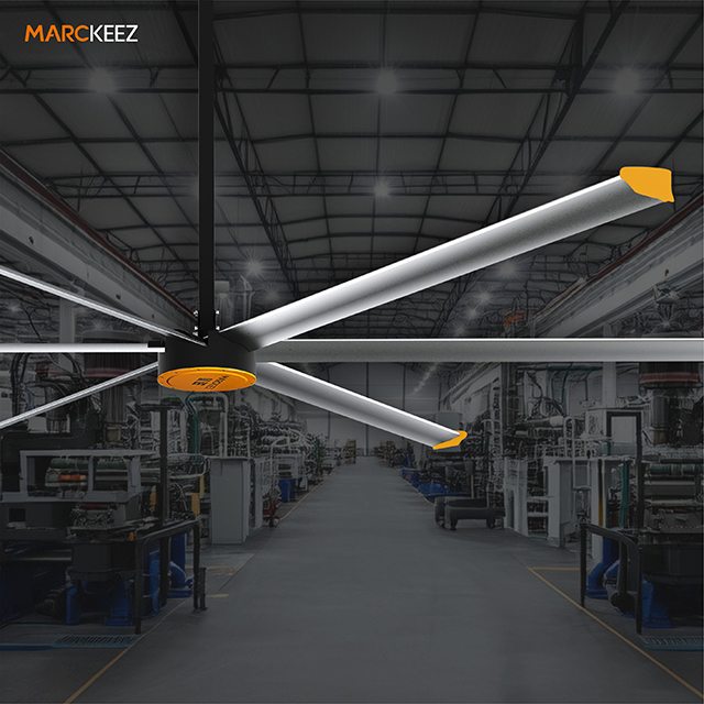 24FT 7.3m HVLS Industrial Ceiling Fan 220V Energy Saving High Volume Low Speed
