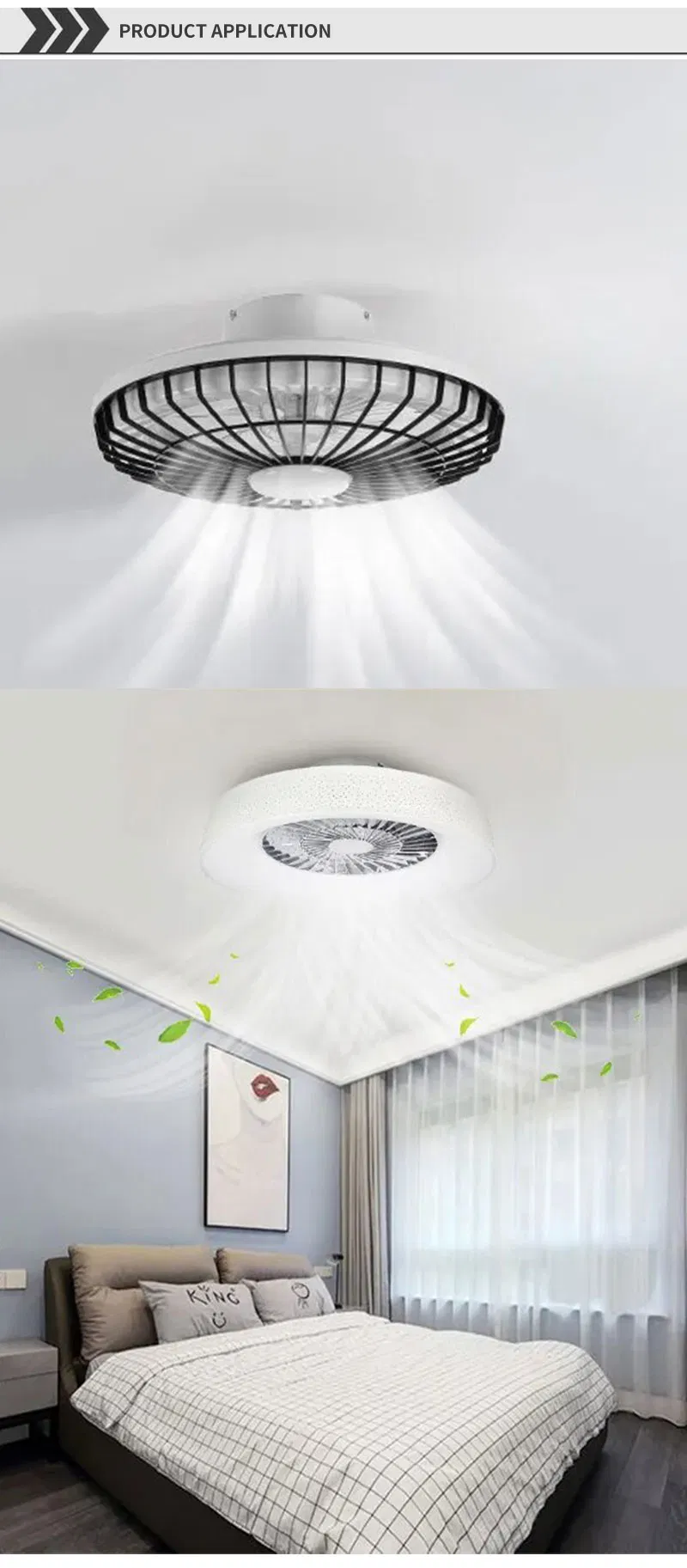 Low Noise Modern APP Control Home Bedroom Living Room 220V Smart LED Ceiling Fan with Light and Remote Control