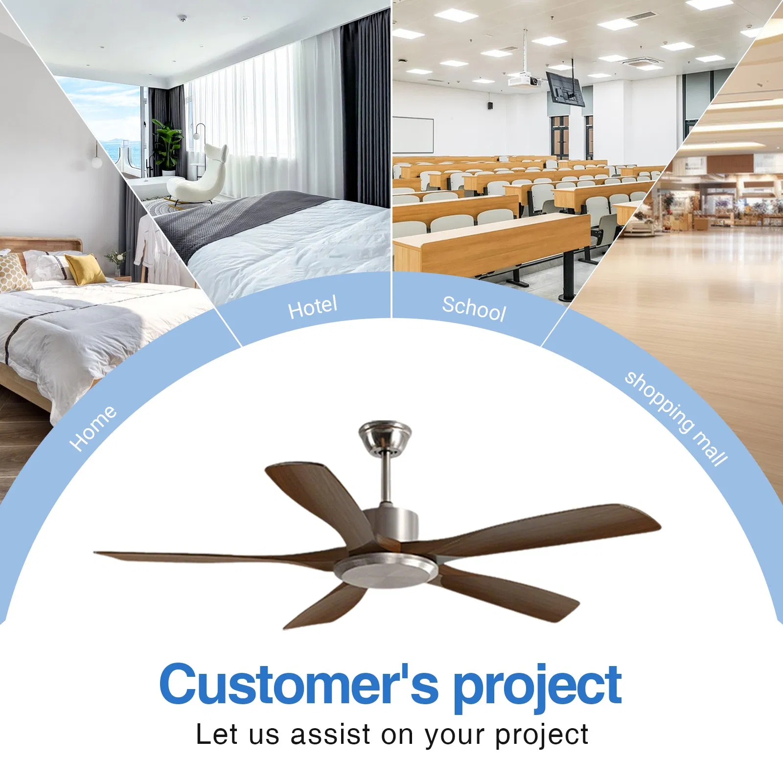 46'' Ceiling Fan No Lights, Low Profile Ceiling Fans Remote/APP Control - Dimmable, Silent DC Motor, Modern Ceiling Fan for Bedroom Living Room
