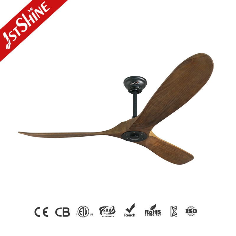 1stshine Decorative 60 Inches Cieling Fan 230V Wood Blades Cele Fan DC BLDC Remote Control Ceiling Fans