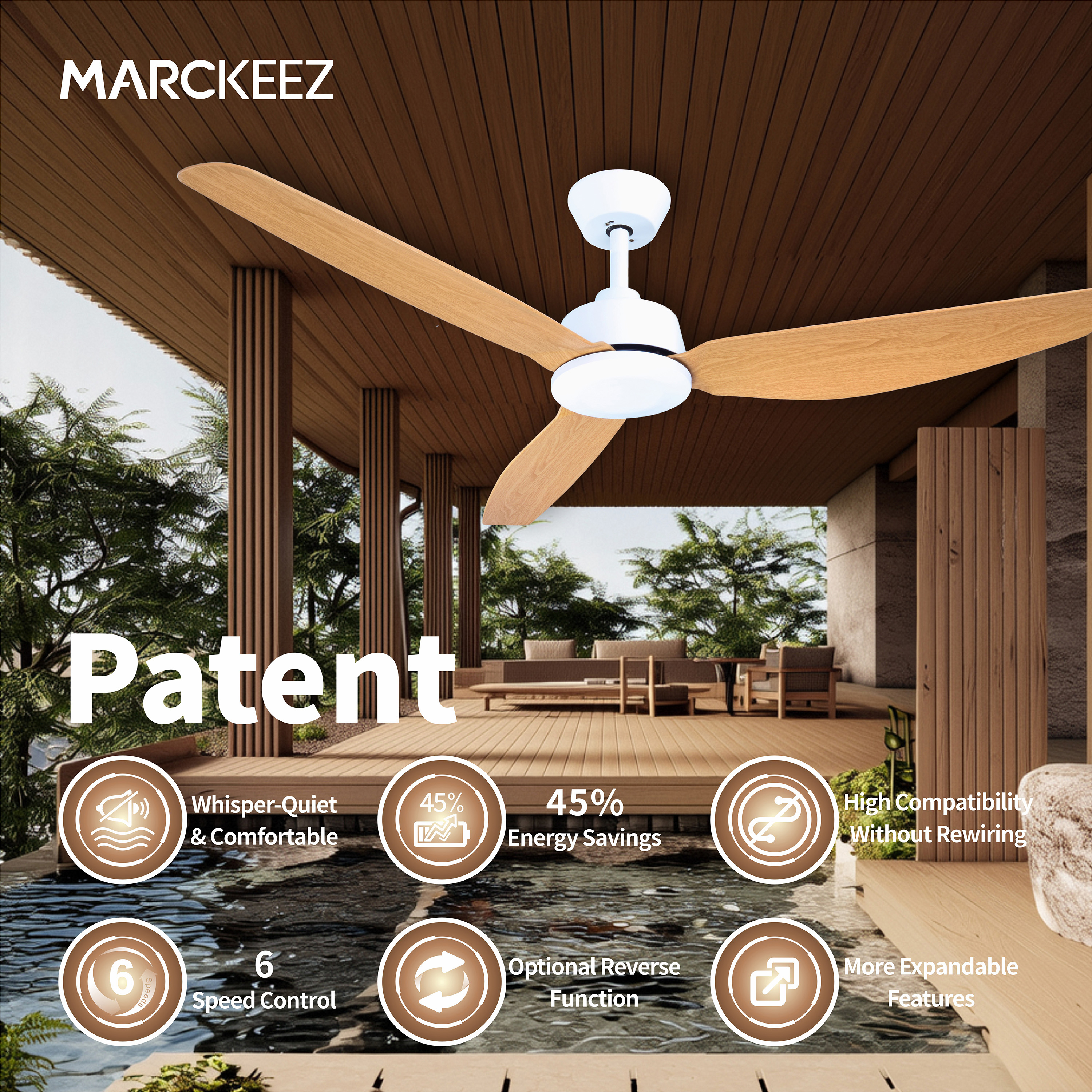 Modern Home Ceiling Fan New Design DC Ceiling Fan Without 52 Inch Silent 3 Blades