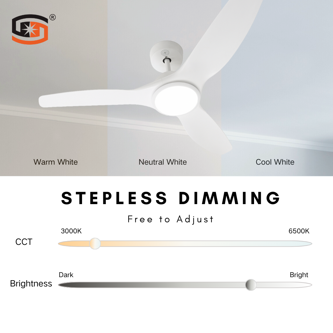 Modern Design Living Room Indoor 52 Inch Decorative 3 Blades Modern Led Ceiling Fan With Light and Remote
