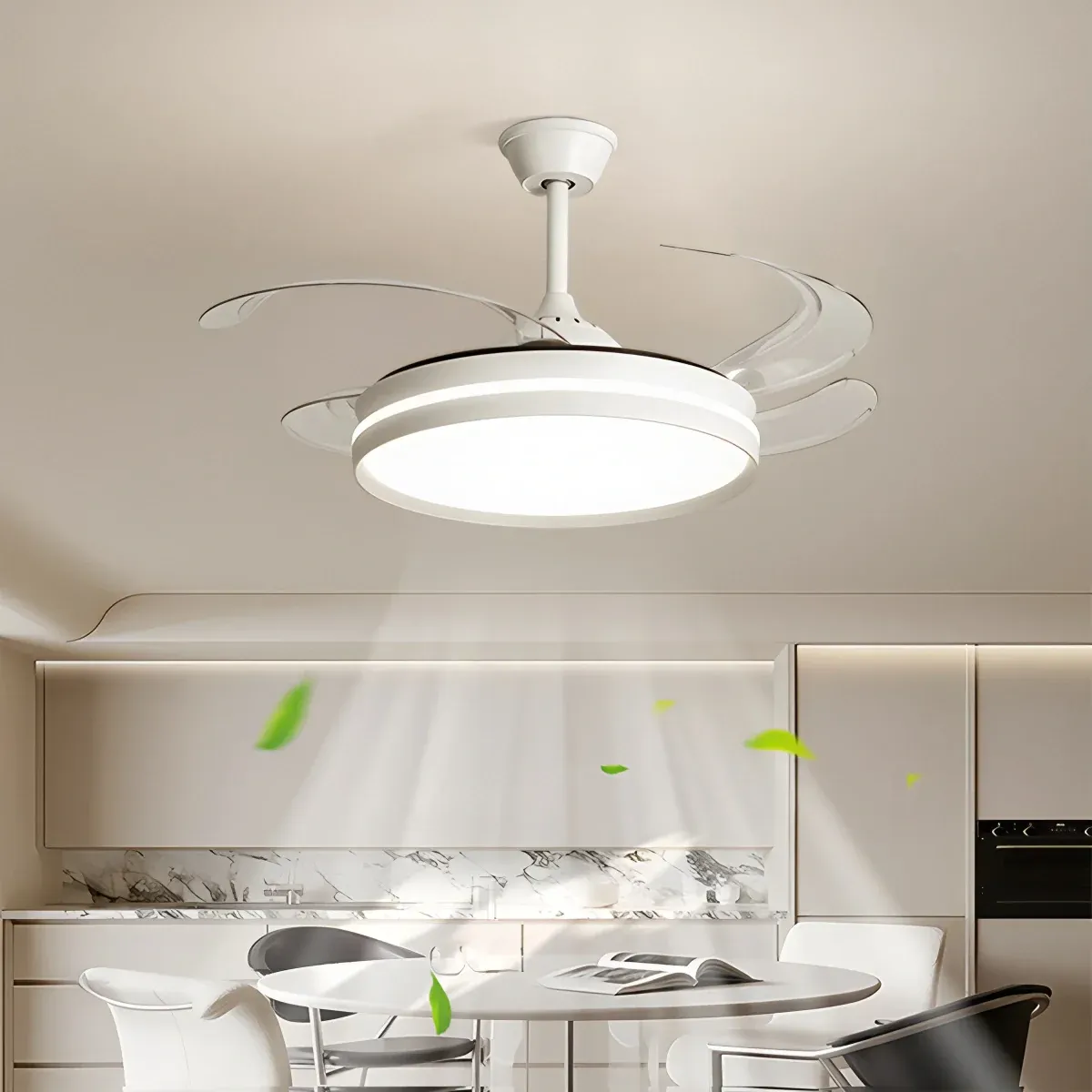 Modern LED Home Ceiling Light Silent Ceiling Fan With Remote Control Dimmable Fan Lamp For Residential Commercial Building OEM