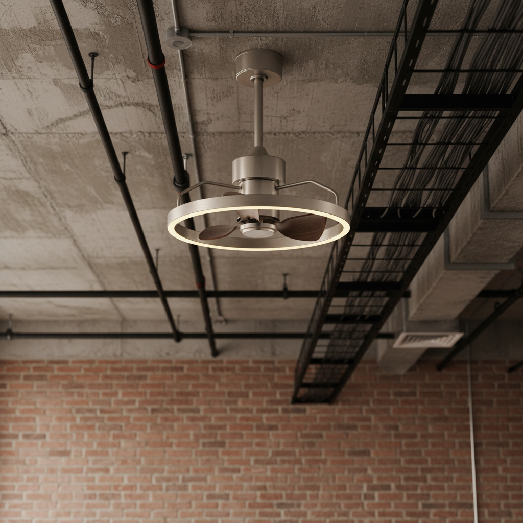 1 Ceiling Fan New Interior Design Decorative Fan Light Hidden Blade Retracting Ceiling Fan with Led Lighting