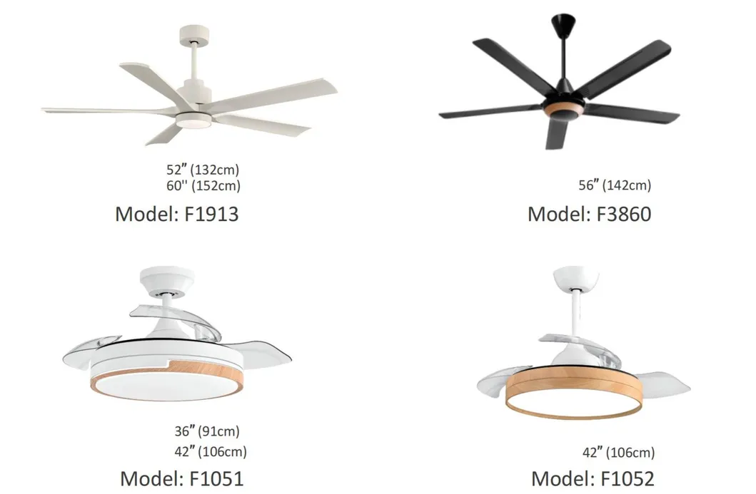 Home Use Ceiling Fan 42 Inch with LED Light Invisible