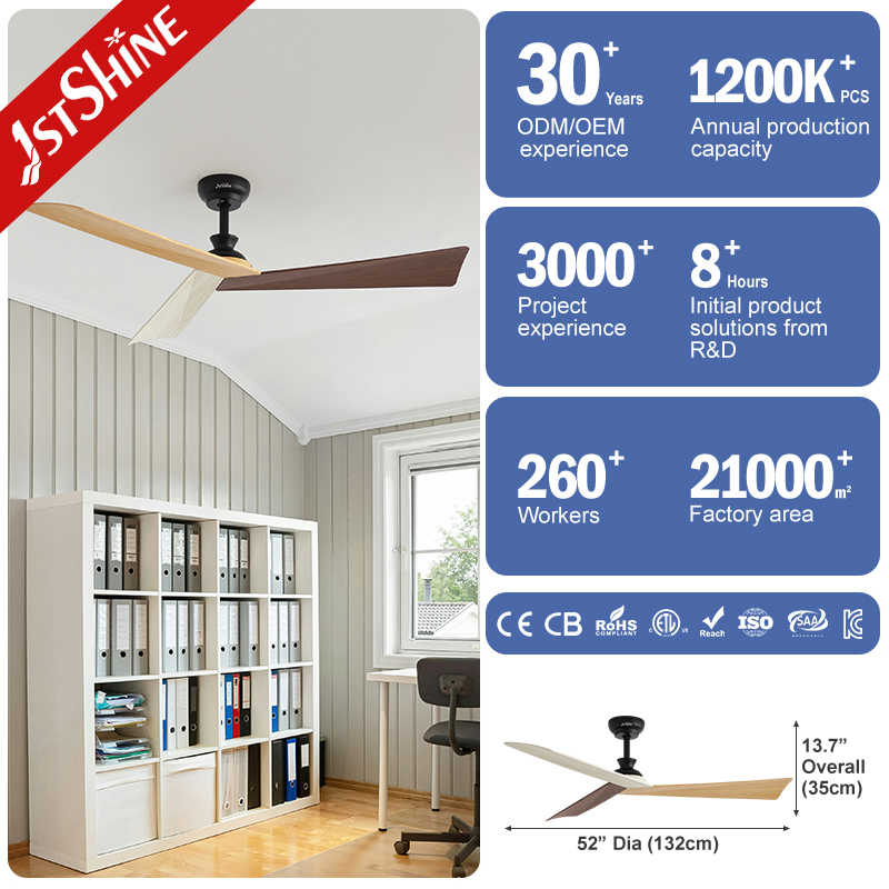 1stshine Ceiling Fan Factory OEM D. I. Y ABS Blades Energy Saving Smart Remote Ceiling Fan