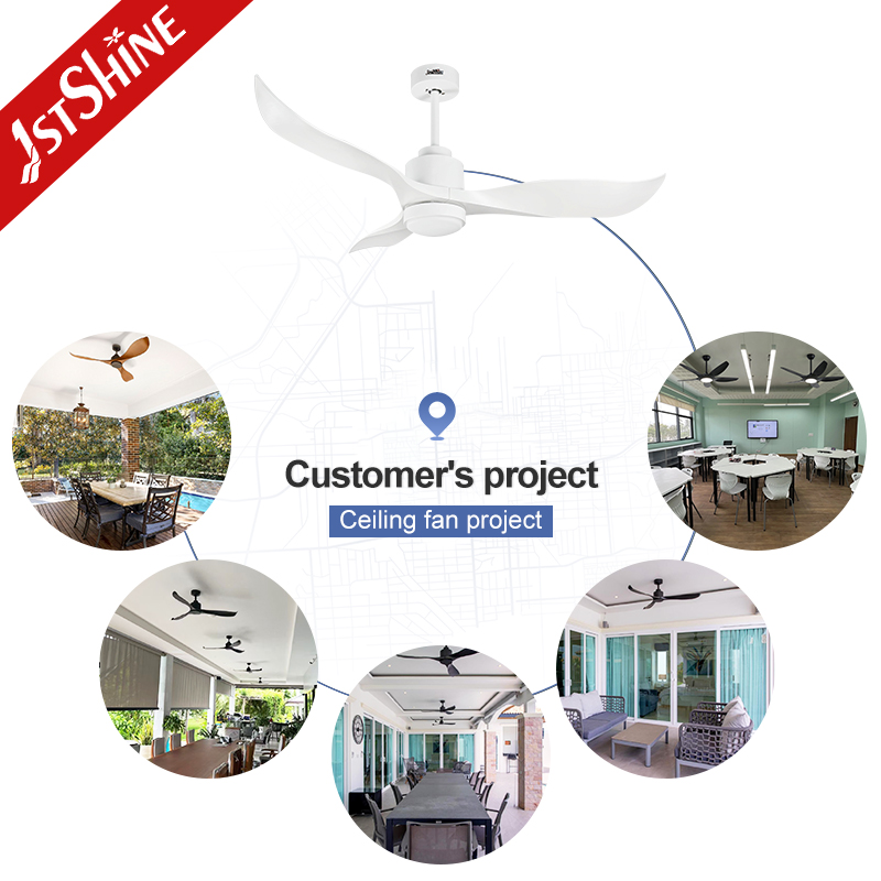 1stshine Simple Style Outdoor Waterproof DC Motor Led Ceiling Fan With Light And Remote