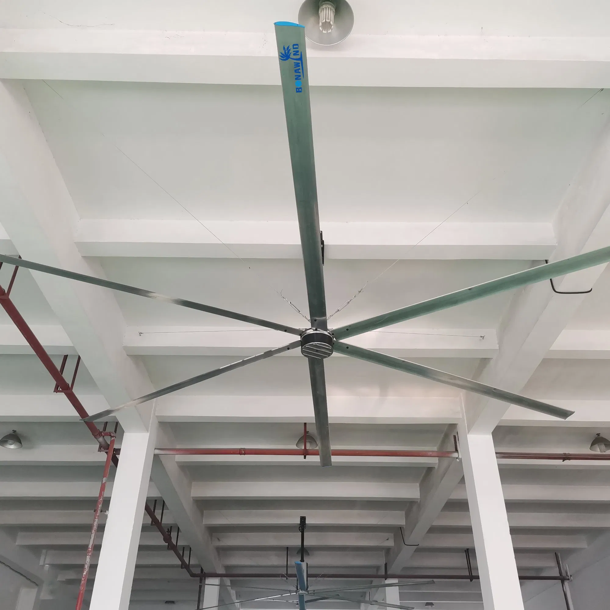 Terrui Big Size Pmsm Direct Drive Industrial Ceiling Fan High Air Volume Energy Saving Hvls Fan for Warehouse Gym Workshop Factory Commercial Large Space Ventil
