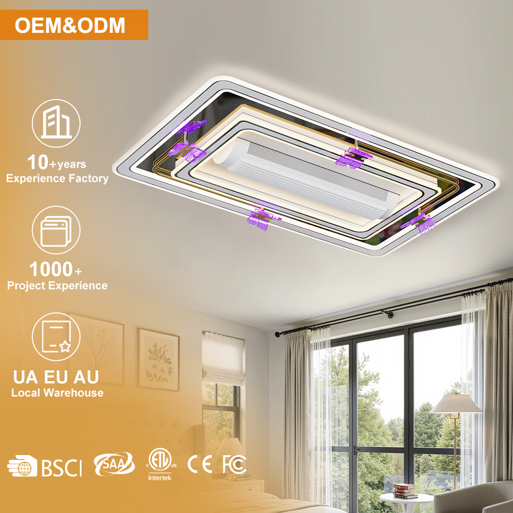 New Design Bladeless Ceiling Fan Home Decorative Ceiling Fan Smart Bladeless Ceiling Fan with Light and Remote Control