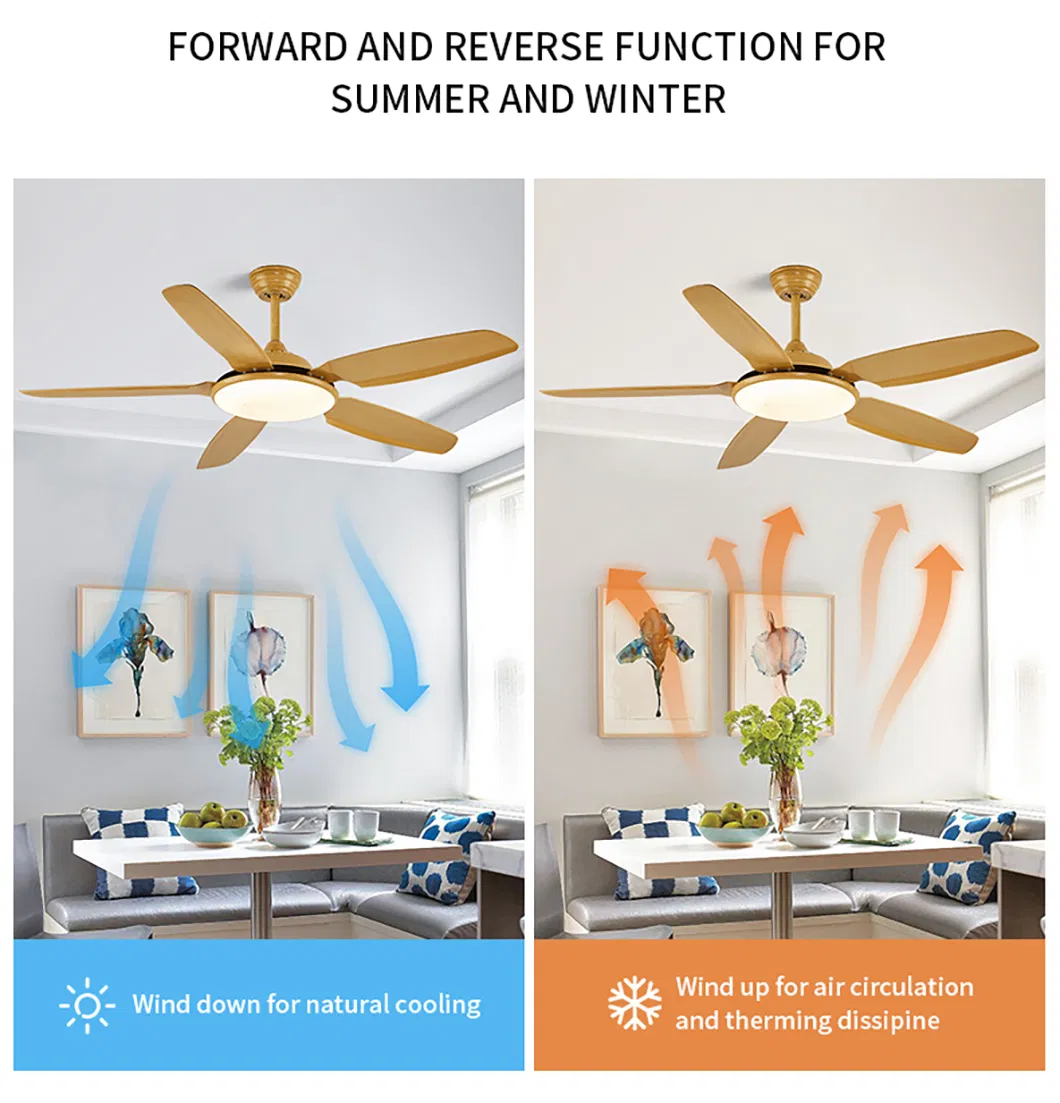 White Color Low Profile Remote Control High Quality Ceiling Fan Light