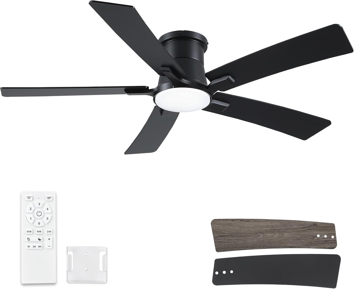 52 Inch Indoor Home Living Room Decorative Led Ceiling Fan Light with Remote Control Modern and Simple Design Agi32 Layout