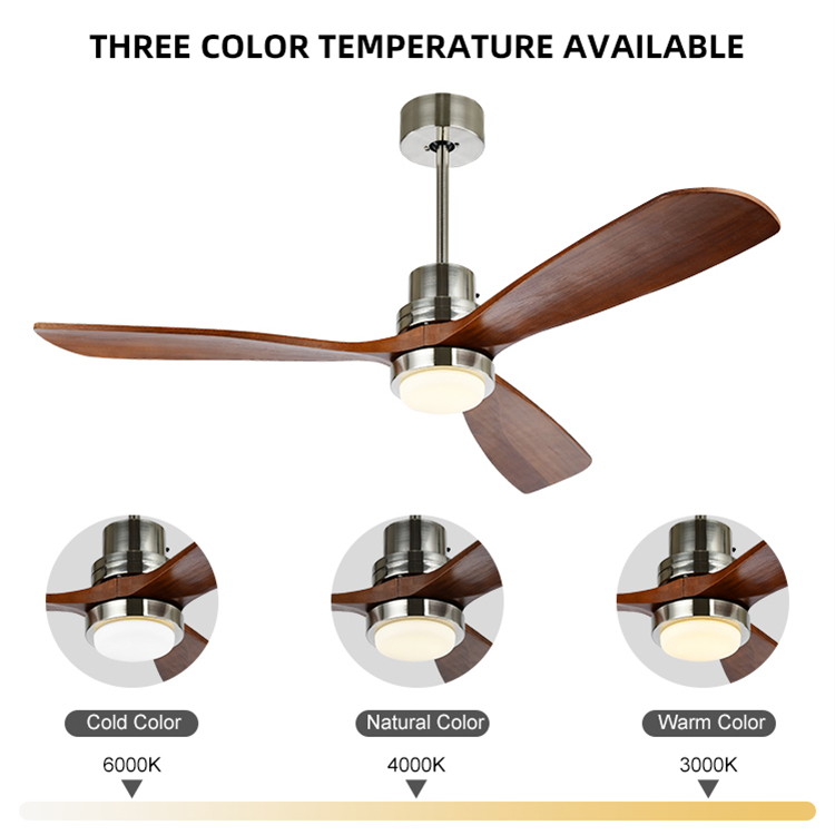 Factory Direct Sale Remote Control Large Wooden Fan Lamp Industrial Chandelier Led Ceiling Fan With Light