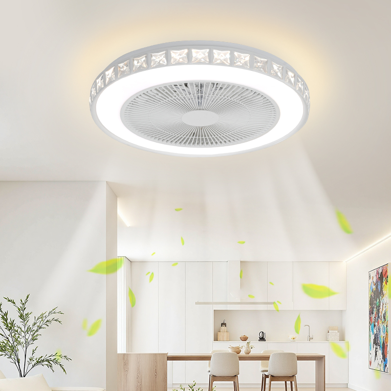 Modern Reversible Ceiling Fan with Dimmable 6-Speed DC Motor LED Lighting Remote/APP/Voice Control for Home &amp; Office Use