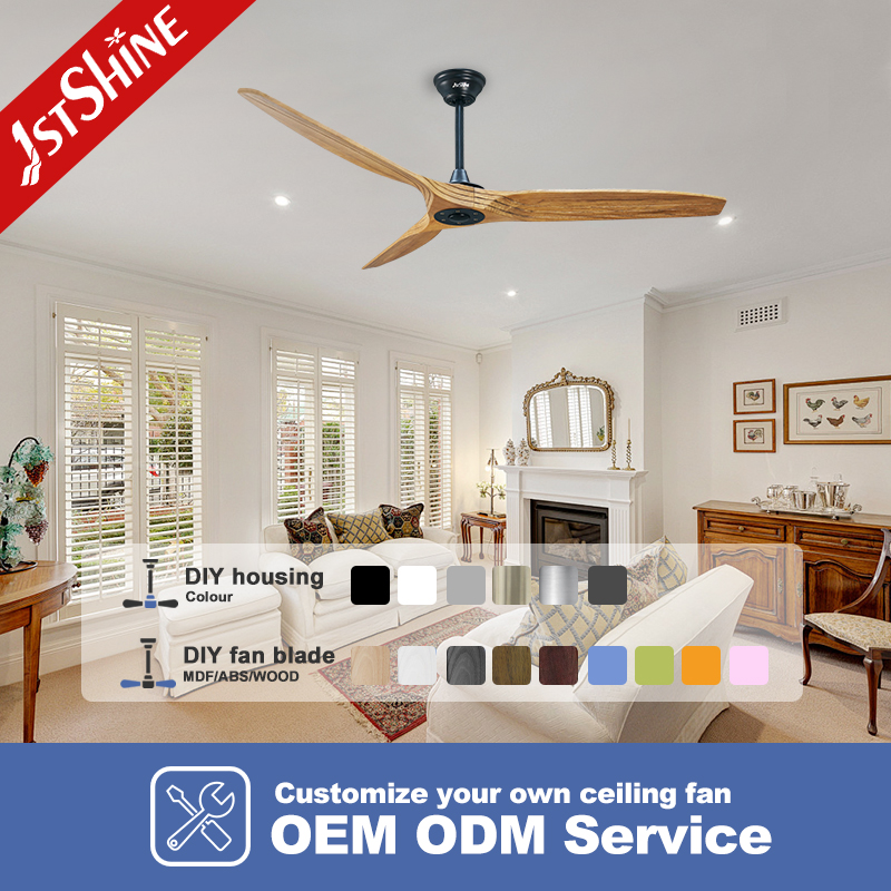 1stshine Ceiling Fan 2026 Graceful Lower Noise Smart Remote Control Wooden High Quality Ceiling Fan