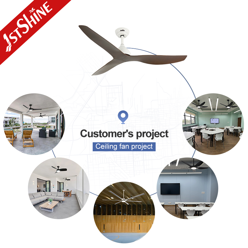 1stshine Ceiling Fan Home Brown 3 ABS Blades 52 Inches Energy Saving DC High Speed Ceiling Fan Without Light