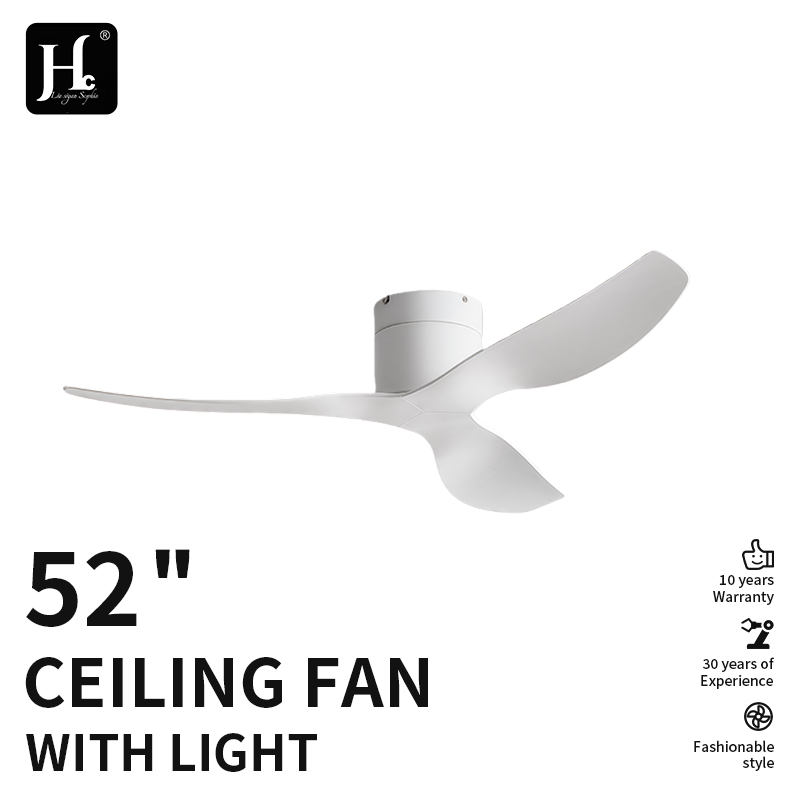 Factory-direct ceiling fan with light and remote dimming 3CCT reversible BLDC motor, ABS blades, for bedrooms and living rooms