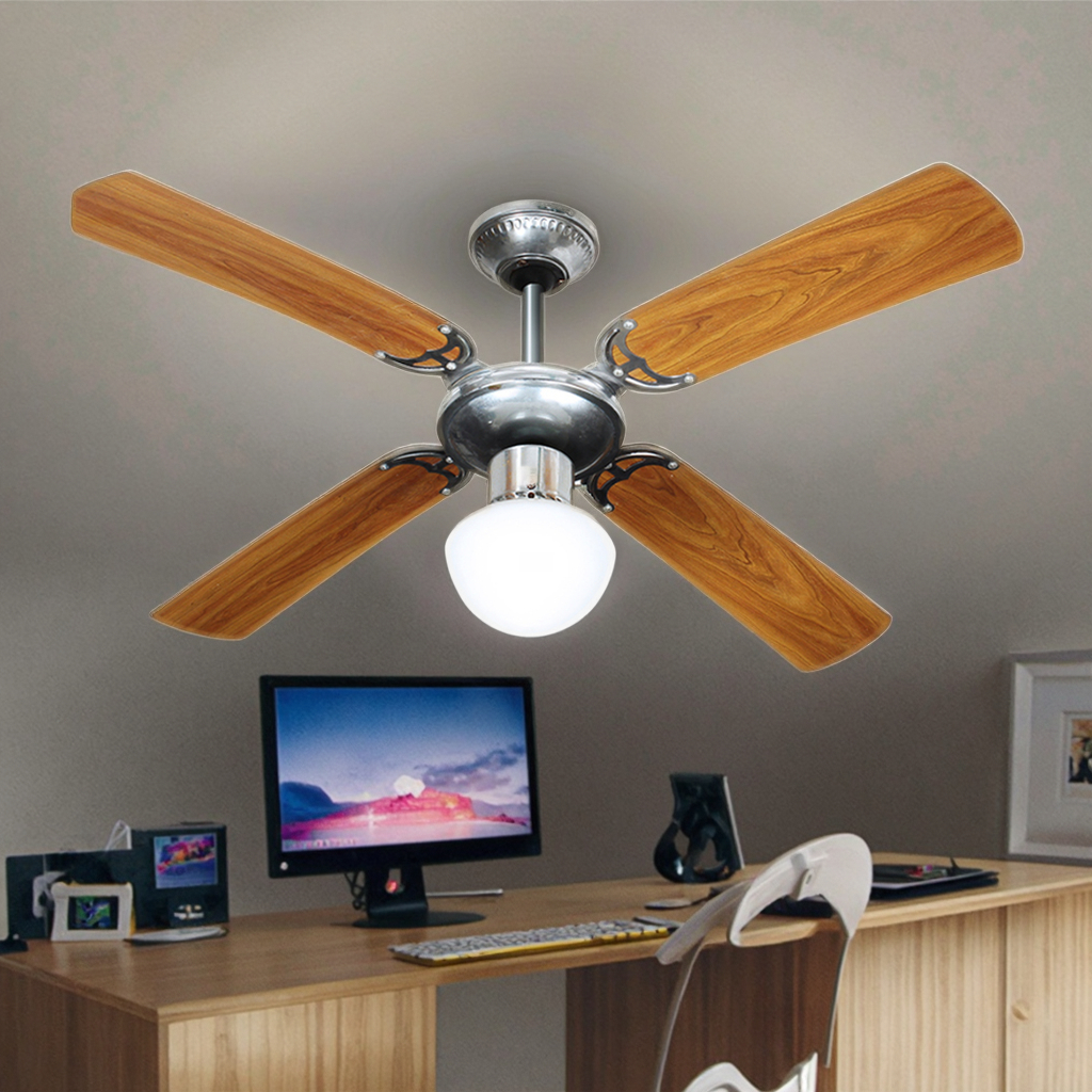 Modern LED Ceiling Fan with Light Source Iron Body and AC Motor for Home or Office