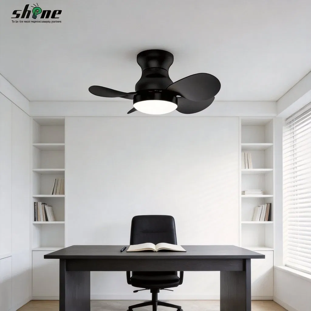 22 Inches Flush Mount Ceiling Fan LED for Kids Room Modern Style Remote Control Iron for Small Rooms White Color