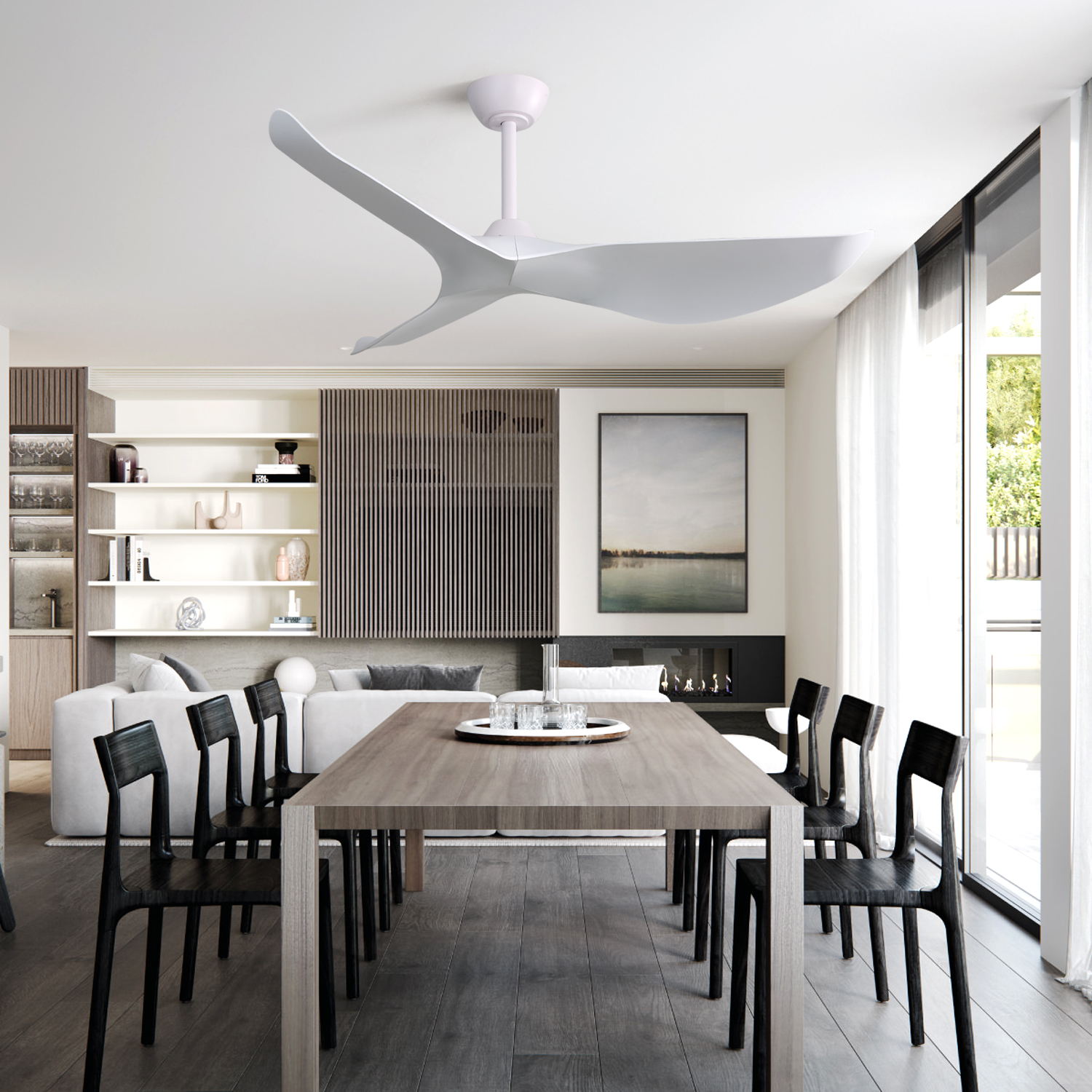 USA in Stock Indoor 52 Inch Reversible Bldc Motor Decorative Wood Ceiling Fan With Remote Control