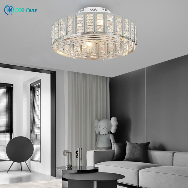 ECO Ceiling Fan With Cage And Led Light,modern Minimalist Style, Bedroom Dining Room,DC Motor,2 Years Warranty,pure Copper Motor