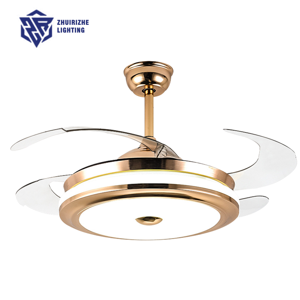 Modern 42-Inch Round LED Light Ceiling Fan with for Bluetooth Music Remote Control Reversible DC Motor for Living Room