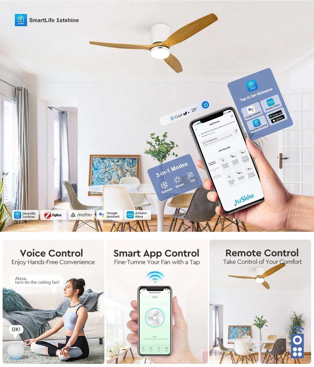 Low Profile LED Ceiling Fan Color Temperature