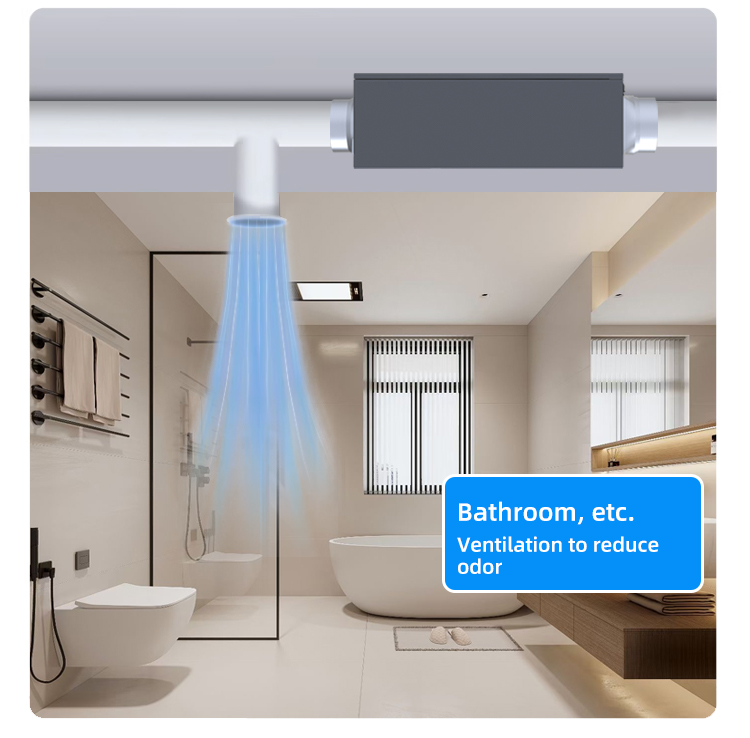 Remote Controlled Duct Fan Metal Blades Ceiling Mount Low Noise 22-31(dB(A)) Lightweight Durable 1 Year Warranty