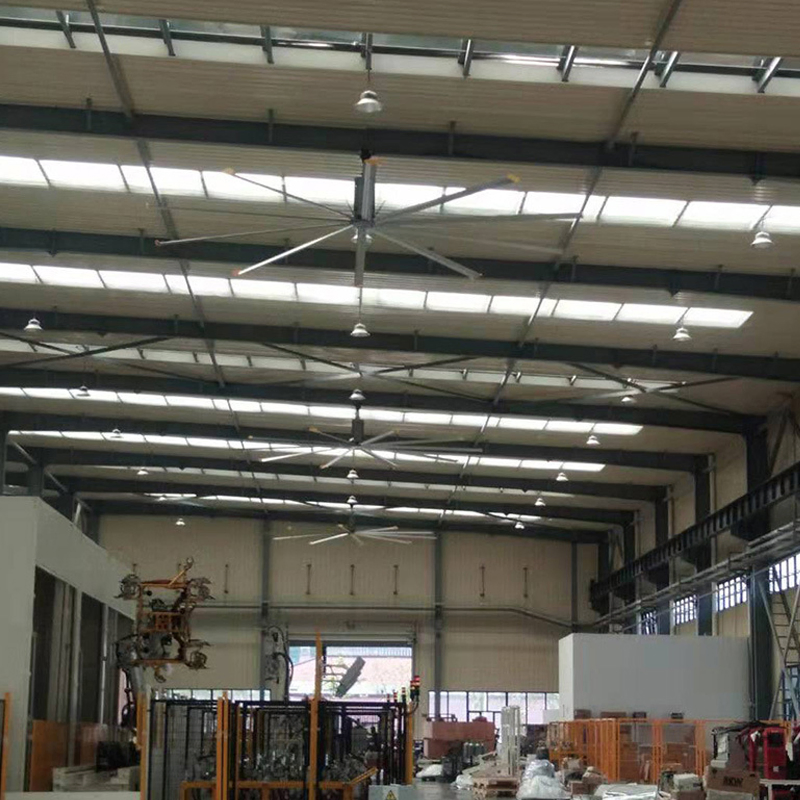 14FT Hvls Ceiling Fan with Aluminum Blades Energy Efficient Low Noise for Factory Warehouse Ventilation Custom OEM