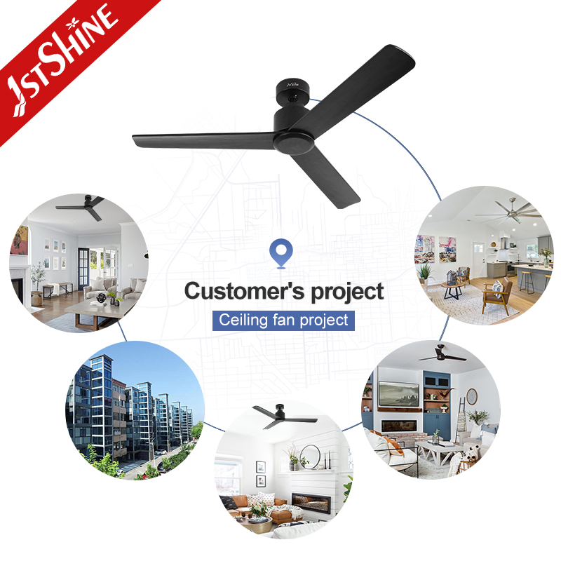 1stshine Ceiling Fan 52 Inches Modern Deluxe Elegent 30W 110V or 220V DC Motor 3 Light Wood Blades Hotel Wooden Ceiling Fan