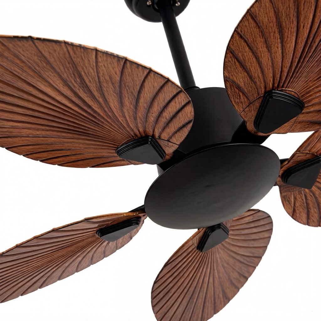 52 Inch Large Wind Power Ceiling Fan ABS Blades Decorative Electric Fans Without Light for Restaurant, Living Room