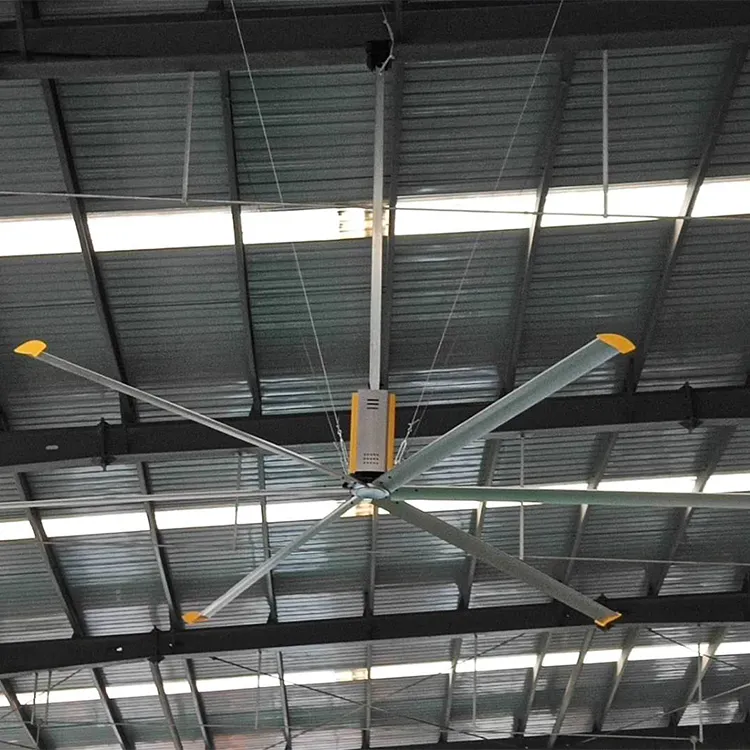 Factory Warehouse Ventilation Low Speed Energy Efficient Large Diameter Hvls Fan DC Permanent Magnet Synchronous Motor Industrial Ceiling Fan