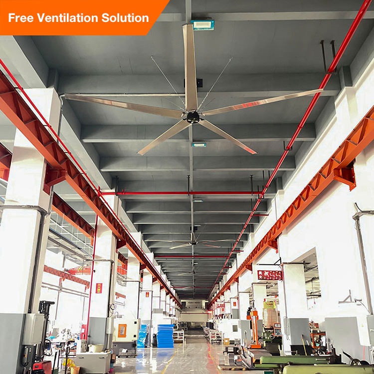 CE Aluminum Alloy 5 Blade PMSM Motor Electric Outdoor Industrial 1.1kw 20ft 6m Fan Blade HVLS Fan Ceiling