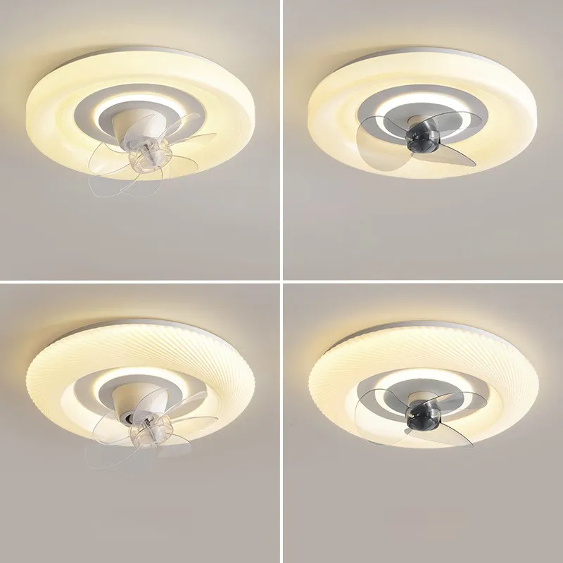 Modern LED Flush Mount Ceiling Fan with Smart Control Details
