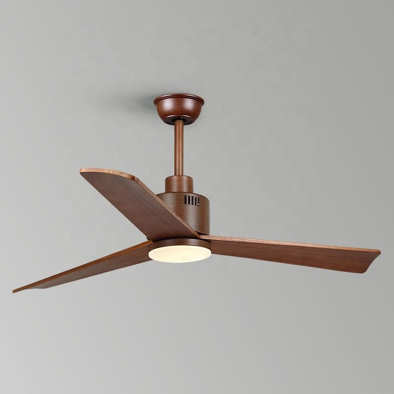 Wooden Blades Home Remote Control LED No Light DC BLDC Motor Solid Wood Ceiling Fan Without Light
