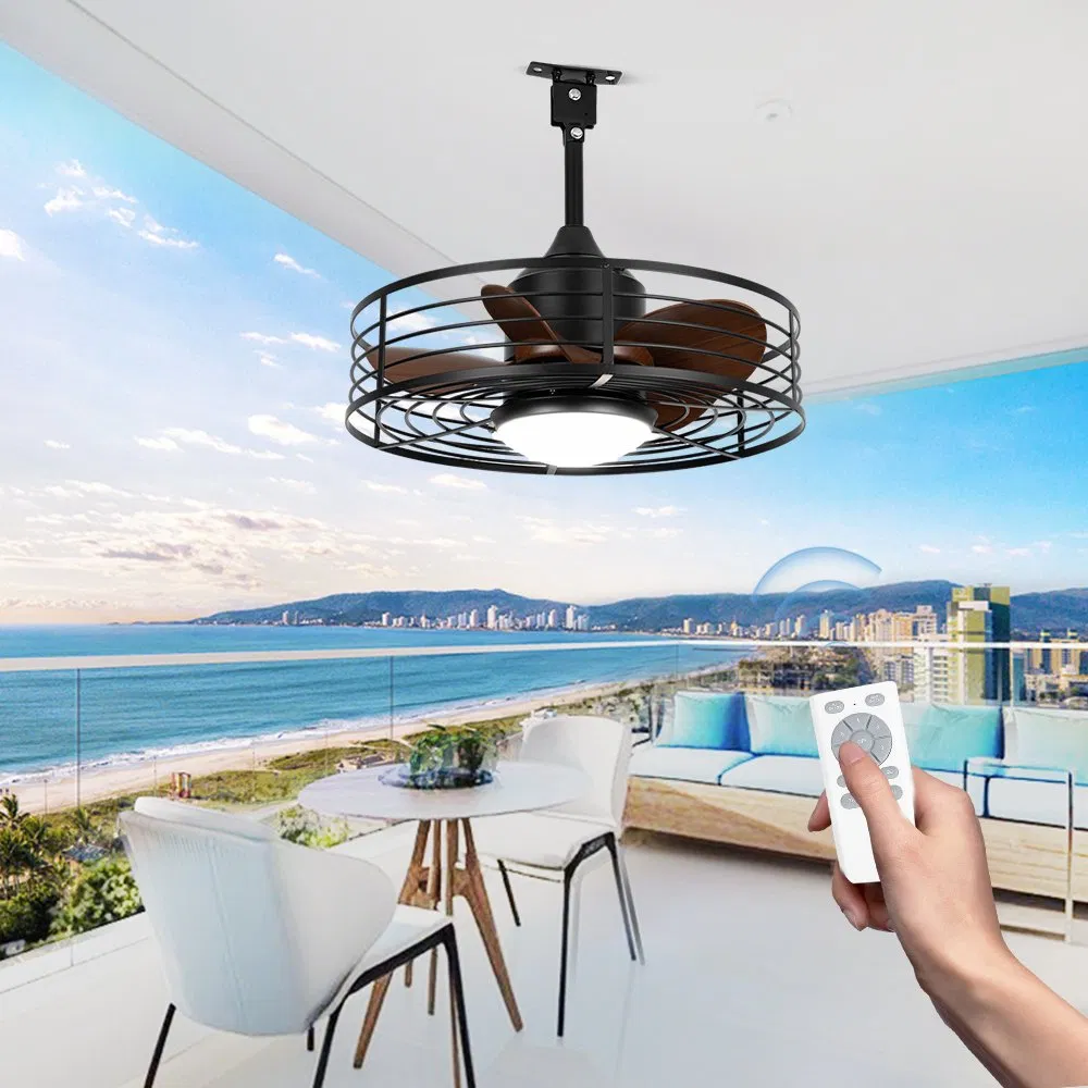 Lower Noise Outdoor Porch Ceiling Fan with 20" Downrod and LED