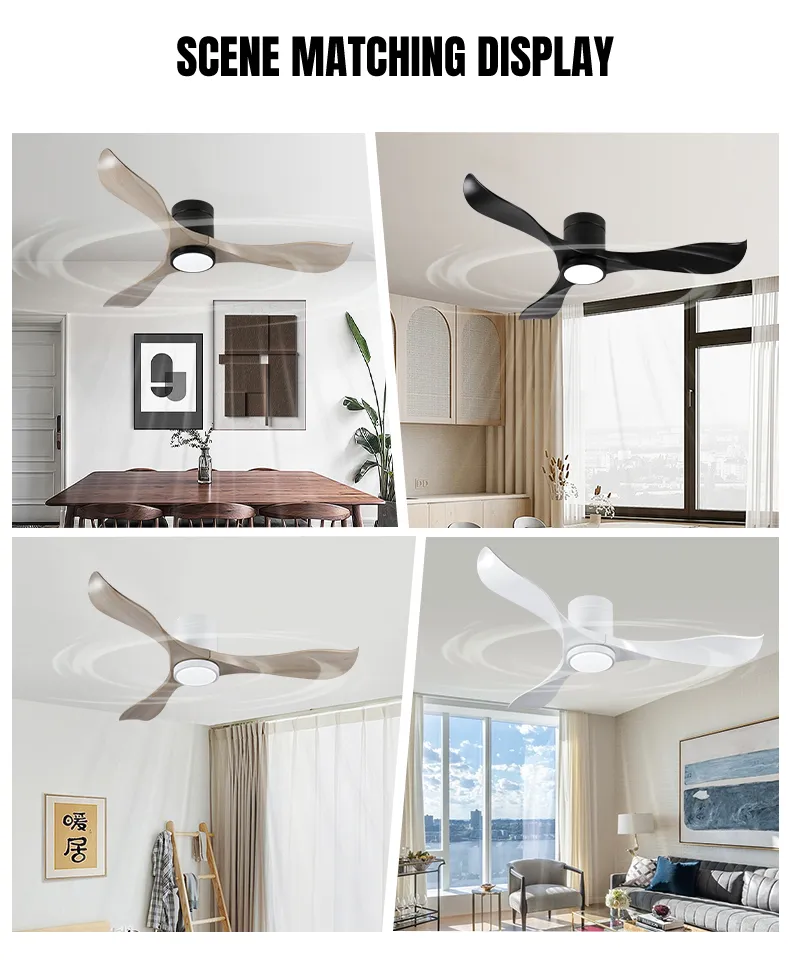 Ceiling Fan 110V/220V Silent Low Ceilings Easy Operation Flush Mount Ceiling Fan