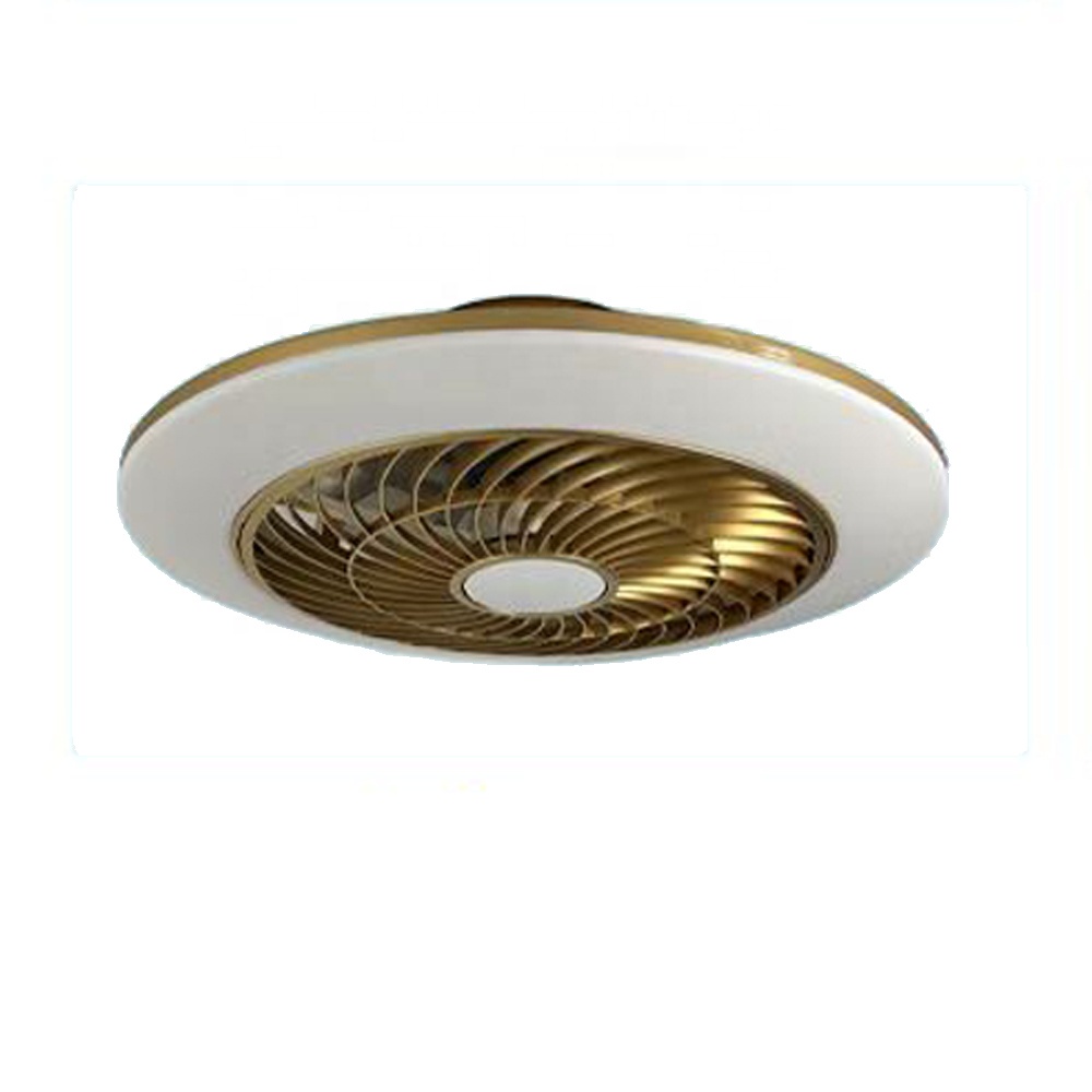 Golden 480mm Diameter Indoor LED Ceiling Fan Light Modern Design 6 Speeds Fan with Lamps for Living Room Dinning Room Bathroom