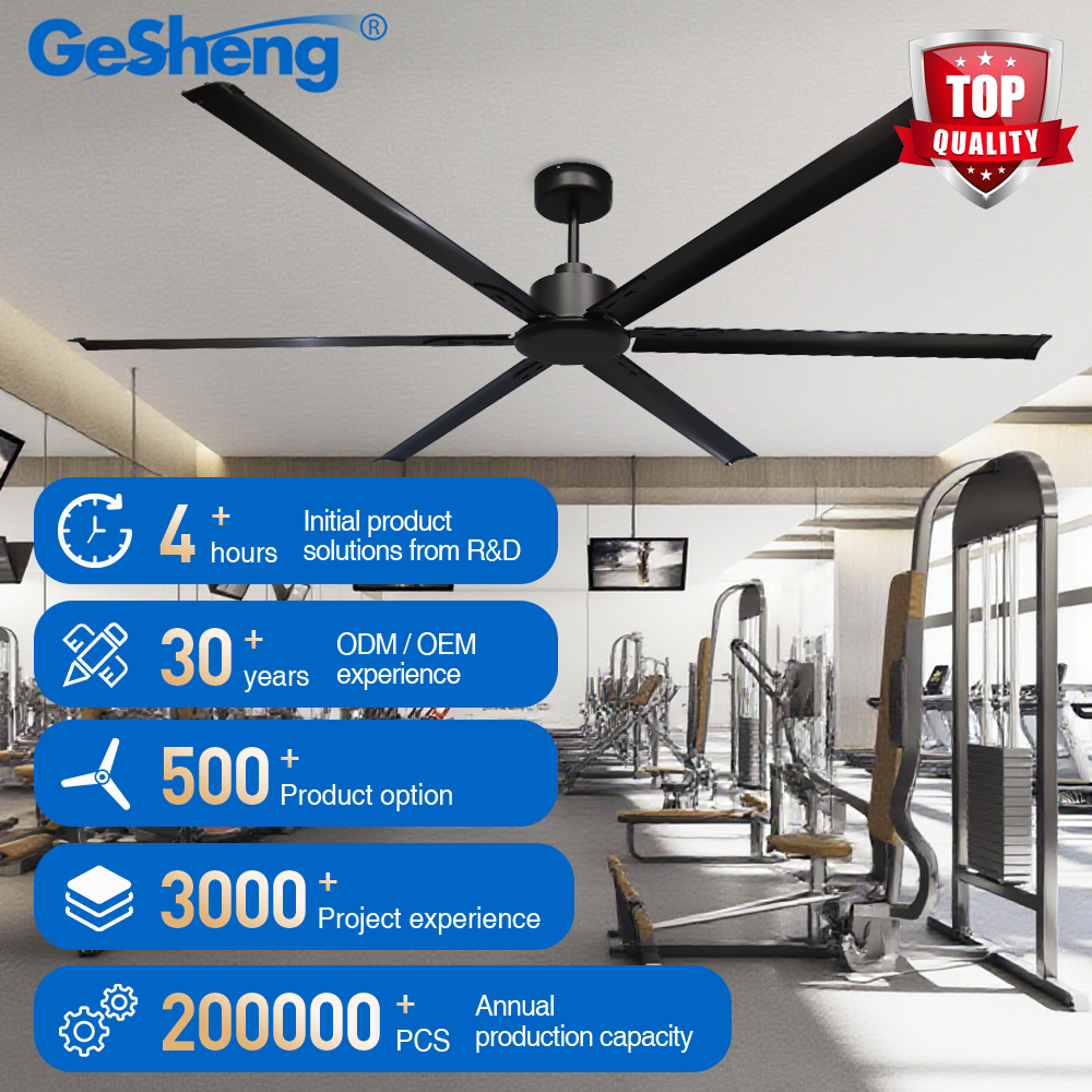 72 84 100 120 144 Inch Industrial Large Ceiling Fan with 6 Aluminum Blades DC Motor Remote Control Ceiling Fan